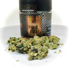 G6 Jet Fuel by Verano buds shown with private stock jar