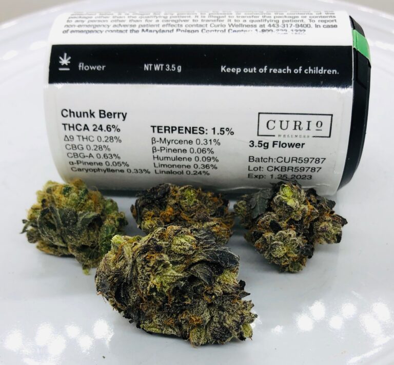 potency and thc label for curio chunk berry