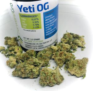 yeti og buds of an eighth of buds with dram